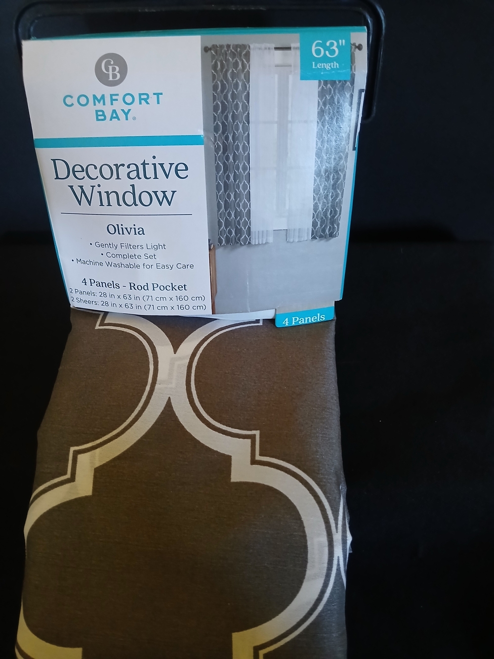 Comfort Bay Olivia Window Curtain Panels in Gray And White